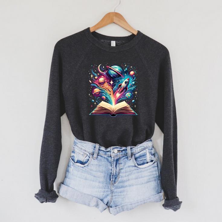 Astronomy Space Lover Books Bookworm Raglan Sleeve Sweatshirt