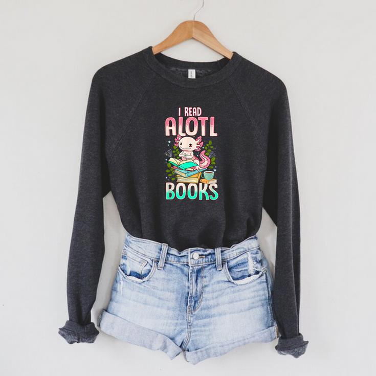 Axolotl Shirts For Girls Book Lover Cute I Read Alotl Books Raglan Sleeve Sweatshirt