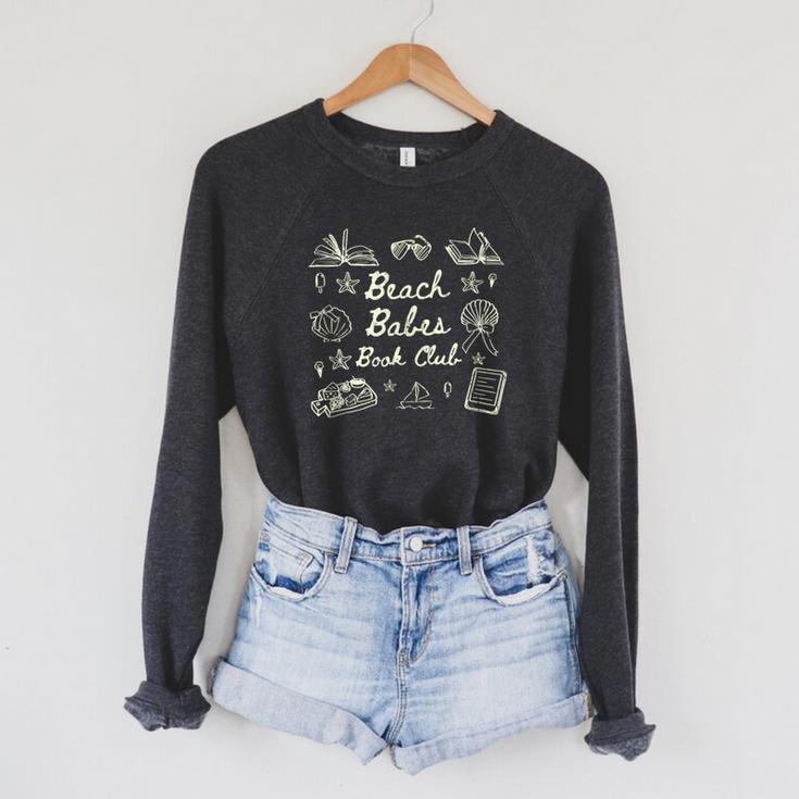 Beach Babes Book Club Coastal Book Club Raglan Sleeve Sweatshirt