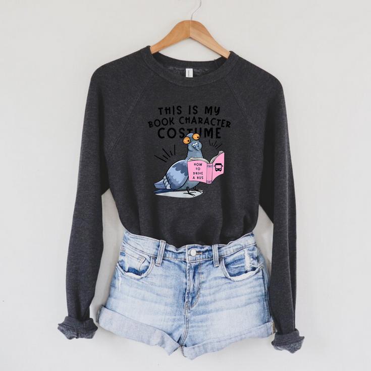 This Is My Book Character Costume Pigeon Kids Reading Raglan Sleeve Sweatshirt