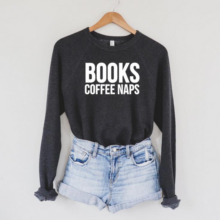 Book Coffee Lover Books Coffee Naps Raglan Sleeve Sweatshirt