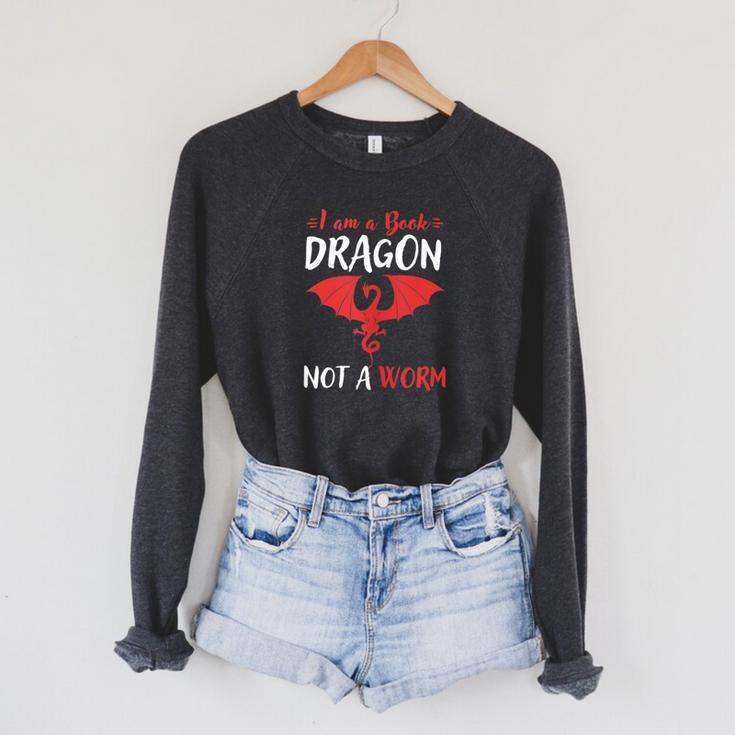 I Am A Book Dragon Not A Worm Raglan Sleeve Sweatshirt