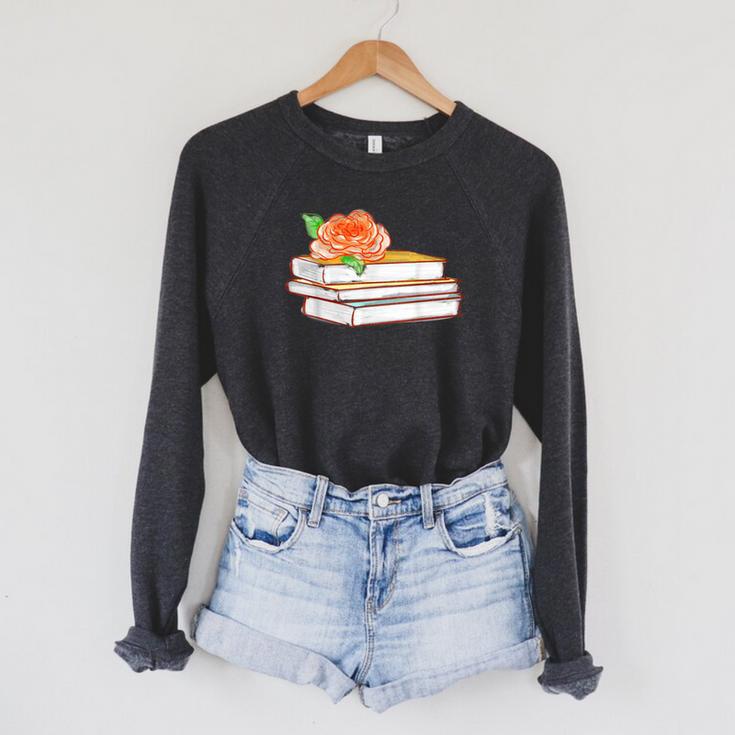 Book Flower Raglan Sleeve Sweatshirt Book Flower Raglan Sleeve Sweatshirt