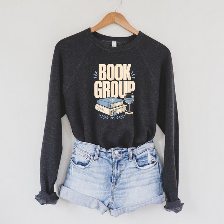 Book Group Reader Club Crew Cozy Nights Book Club Raglan Sleeve Sweatshirt