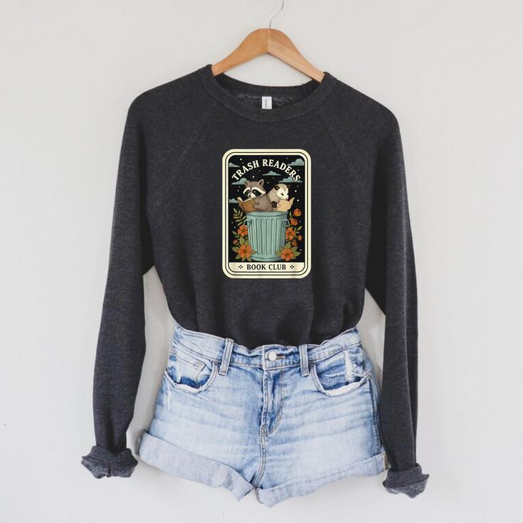 Book Lover Reading Trash Readers Book Club Tarot Card Raglan Sleeve Sweatshirt