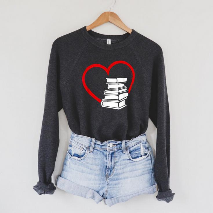 Book Nerd's Book Lover's Valentine's Day Raglan Sleeve Sweatshirt Book Nerd's Book Lover's Valentine's Day Raglan Sleeve Sweatshirt