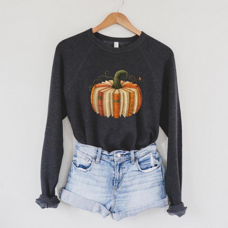 Book Pumpkin Autumn Halloween Literary Readers Raglan Sleeve Sweatshirt Book Pumpkin Autumn Halloween Literary Readers Raglan Sleeve Sweatshirt