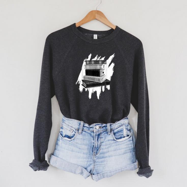 Book Reading Library Books Reader Bookworm Raglan Sleeve Sweatshirt