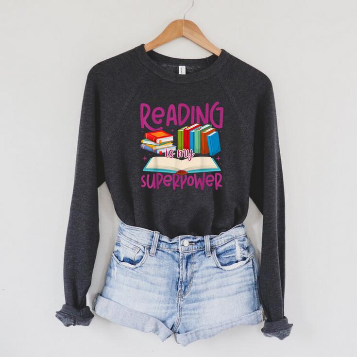 Book Reading Reading Is My Superpower Raglan Sleeve Sweatshirt