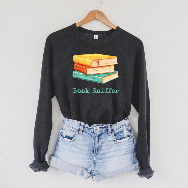 Book Sniffer Sniffing Booksniffing For Readers Raglan Sleeve Sweatshirt