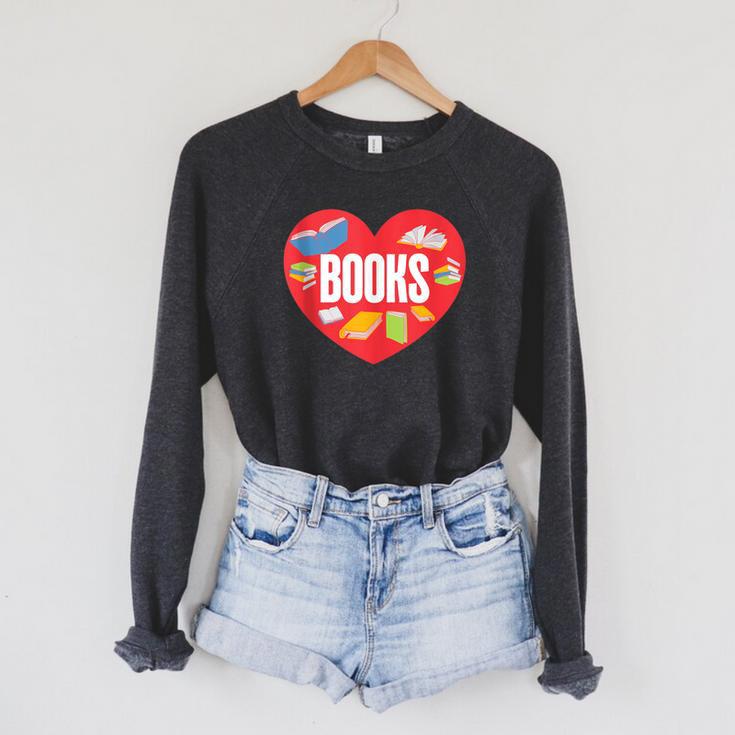 Books Book Reader Bookworm Teacher Valentine's Day Raglan Sleeve Sweatshirt Books Book Reader Bookworm Teacher Valentine's Day Raglan Sleeve Sweatshirt