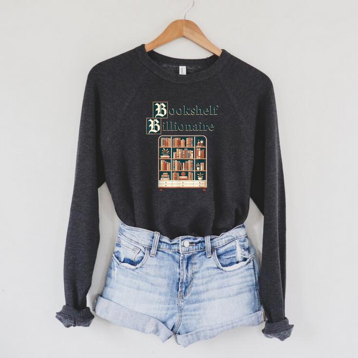 Bookshelf Wealth Billionaire Book Collector Collection Raglan Sleeve Sweatshirt Bookshelf Wealth Billionaire Book Collector Collection Raglan Sleeve Sweatshirt