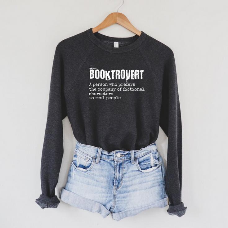 Booktrovert Reading Book Lover Raglan Sleeve Sweatshirt