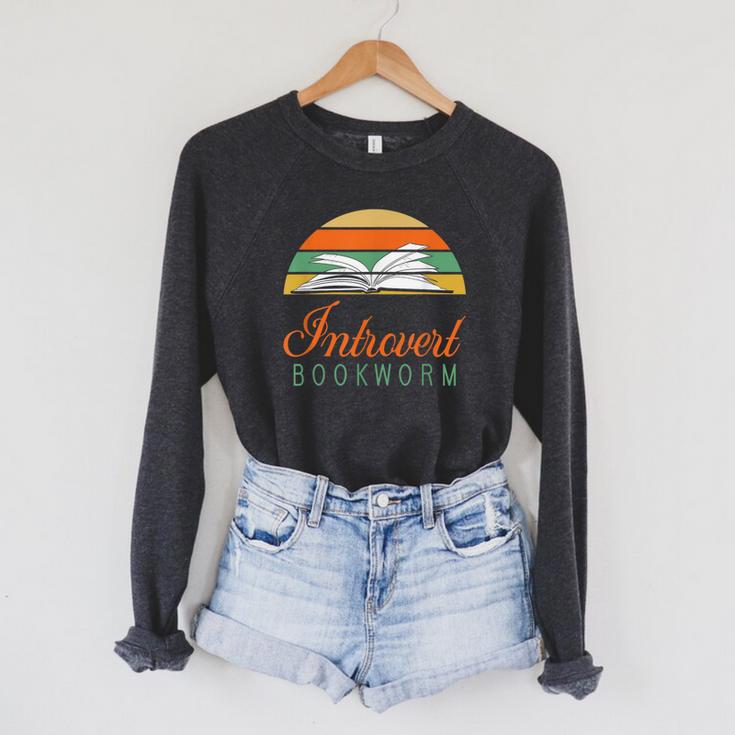 Bookworm Introvert Fun Book Lovers Reading Raglan Sleeve Sweatshirt