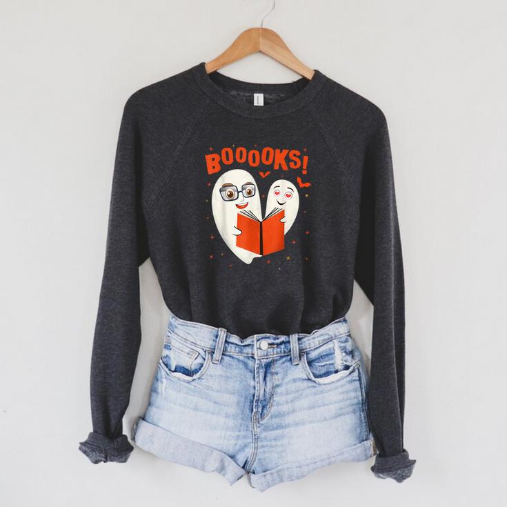 Booooks Boo Ghost Book Library Halloween Students Teachers Men Women Kids Raglan Sleeve Sweatshirt Booooks Boo Ghost Book Library Halloween Students Teachers Men Women Kids Raglan Sleeve Sweatshirt