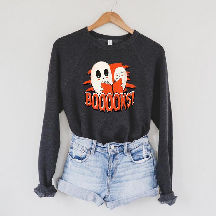 BOOOOKS Halloween Author Reading Of History Books Raglan Sleeve Sweatshirt