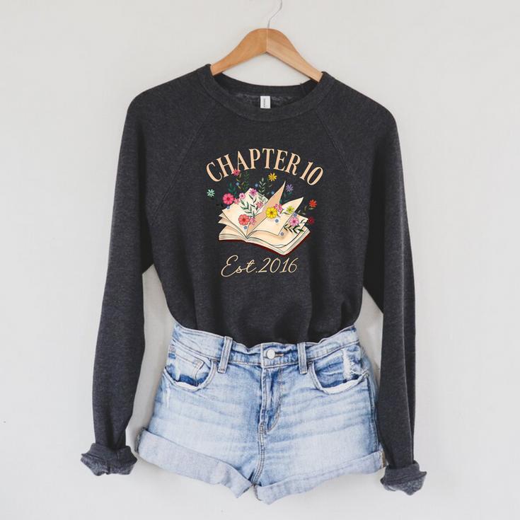 Chapter 10 Years Old For Book Lover 10th Birthday Bookworm Raglan Sleeve Sweatshirt Chapter 10 Years Old For Book Lover 10th Birthday Bookworm Raglan Sleeve Sweatshirt