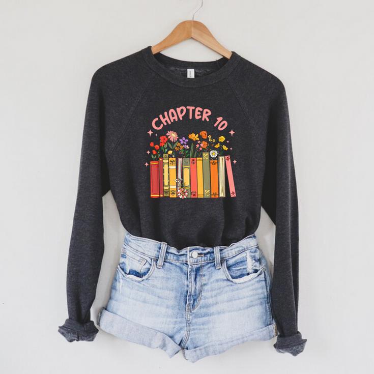 Chapter 10th Birthday Bookworm 10 Years Old For Book Loves Raglan Sleeve Sweatshirt
