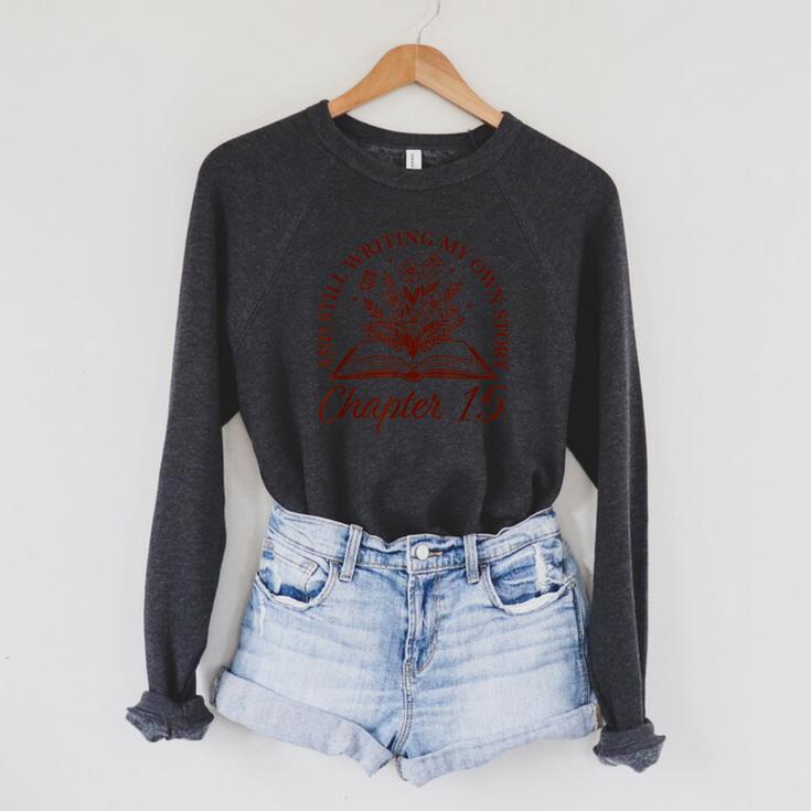 Chapter 15 Book Readers Flower Lovers 15th Birthday Girls Raglan Sleeve Sweatshirt Chapter 15 Book Readers Flower Lovers 15th Birthday Girls Raglan Sleeve Sweatshirt