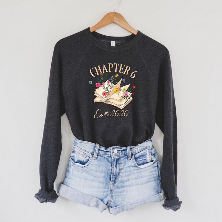Chapter 6 Years Old For Book Lover 6th Birthday Bookworm Raglan Sleeve Sweatshirt