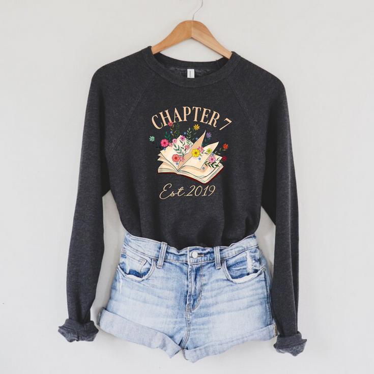 Chapter 7 Years Old For Book Lover 7th Birthday Bookworm Raglan Sleeve Sweatshirt Chapter 7 Years Old For Book Lover 7th Birthday Bookworm Raglan Sleeve Sweatshirt
