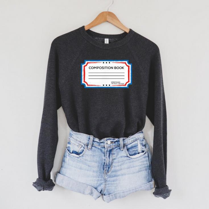 Classic Composition Book Cover Teachers And Students Raglan Sleeve Sweatshirt