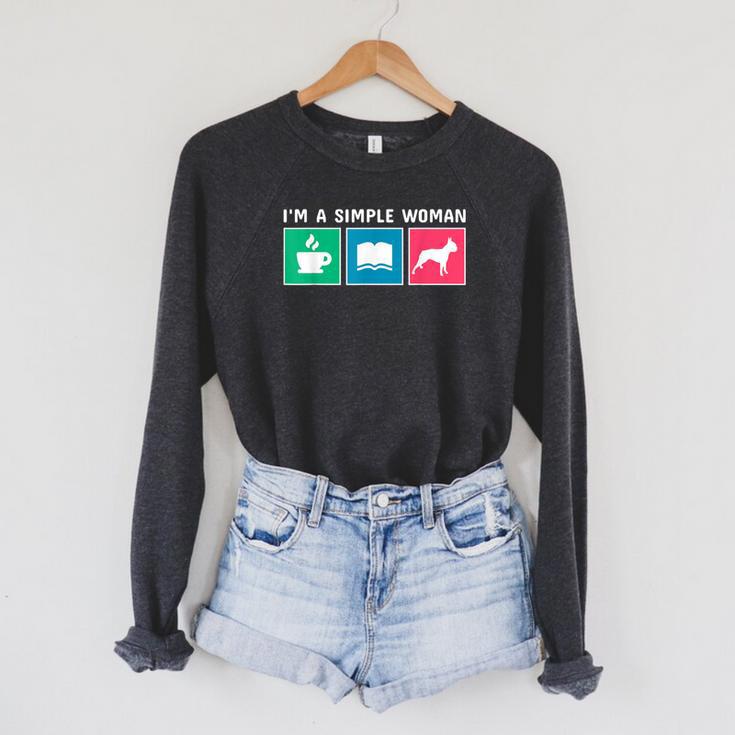 Coffee Books And Boston Terrier Dog Raglan Sleeve Sweatshirt