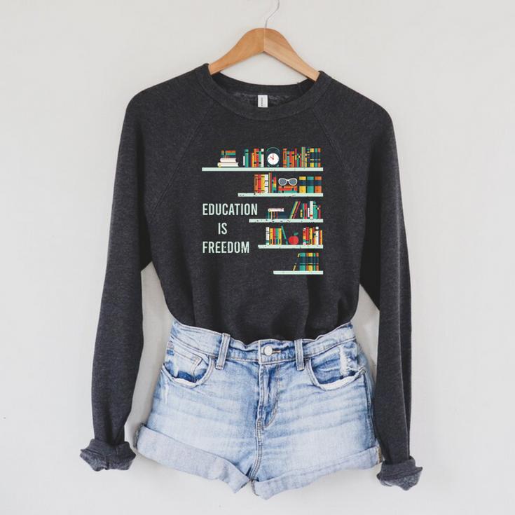 Cool Africa Education Is Freedom Library Book Raglan Sleeve Sweatshirt Cool Africa Education Is Freedom Library Book Raglan Sleeve Sweatshirt