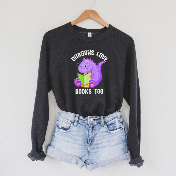 Cure Dragons Love Books Too Raglan Sleeve Sweatshirt