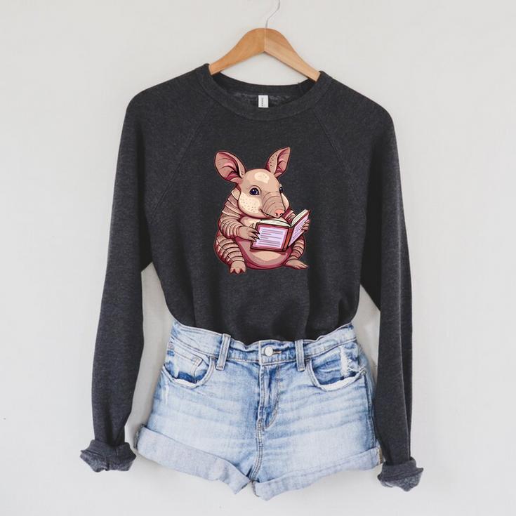 Cute Armadillo With Book I Armadillo Raglan Sleeve Sweatshirt Cute Armadillo With Book I Armadillo Raglan Sleeve Sweatshirt