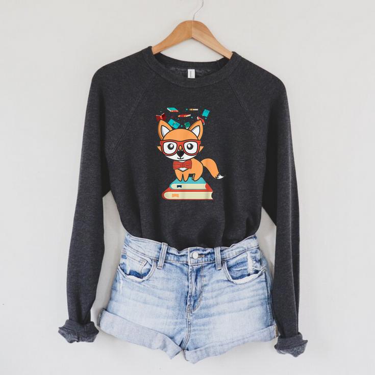 Cute Fox Smart Nerdy 1st Day School Teachers Students Books Raglan Sleeve Sweatshirt Cute Fox Smart Nerdy 1st Day School Teachers Students Books Raglan Sleeve Sweatshirt