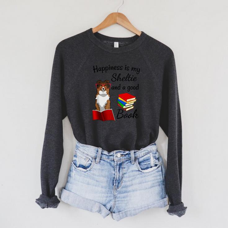 Cute Happiness Is Sheltie And Books Sheltie Mom Raglan Sleeve Sweatshirt Cute Happiness Is Sheltie And Books Sheltie Mom Raglan Sleeve Sweatshirt