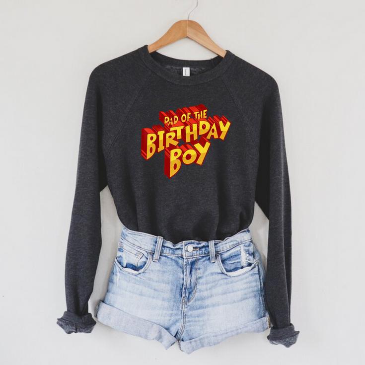 Dad Of The Birthday Boy Fun Comic Book Graphic Raglan Sleeve Sweatshirt Dad Of The Birthday Boy Fun Comic Book Graphic Raglan Sleeve Sweatshirt