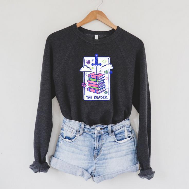 Dark Romance Reader Retro 90s Style Bookish Spicy Book Lover Raglan Sleeve Sweatshirt