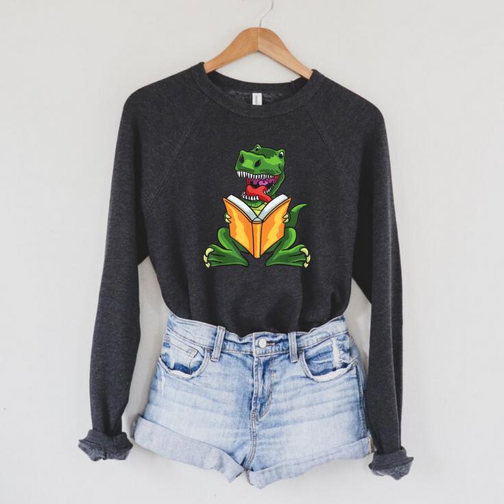 Dino Read Book Shirt Dinosaurs Reading Rex Cute Tee Raglan Sleeve Sweatshirt Dino Read Book Shirt Dinosaurs Reading Rex Cute Tee Raglan Sleeve Sweatshirt