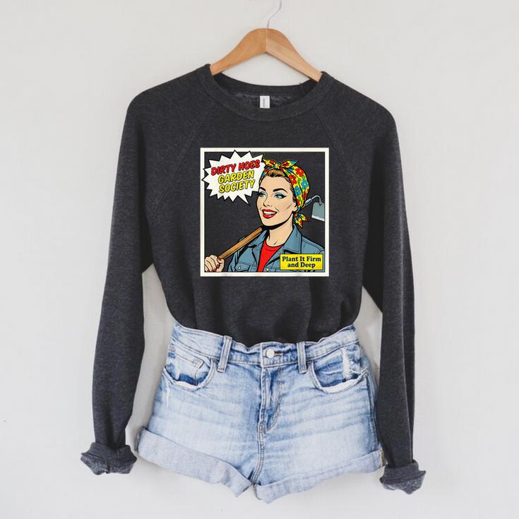 Dirty Hoes Garden Society Comic Book Style Women Raglan Sleeve Sweatshirt