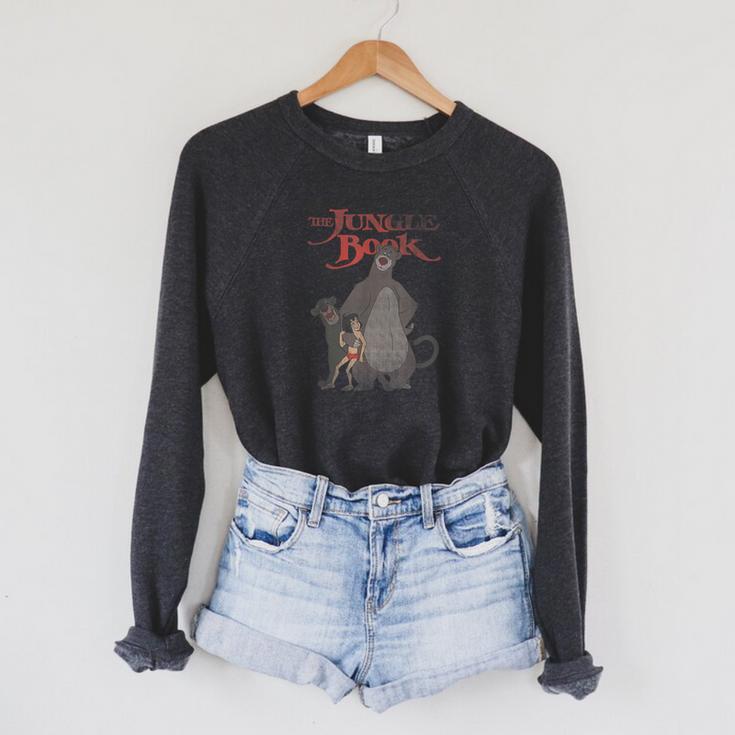 Disney The Jungle Book Group Distressed Poster Raglan Sleeve Sweatshirt Disney The Jungle Book Group Distressed Poster Raglan Sleeve Sweatshirt