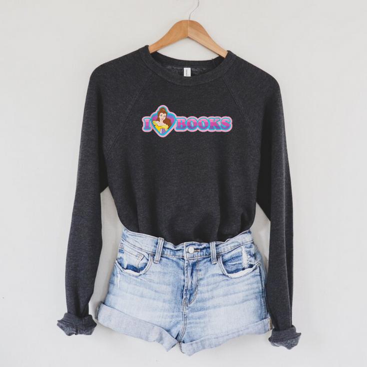 Disney Princess Belle I Heart Books Raglan Sleeve Sweatshirt