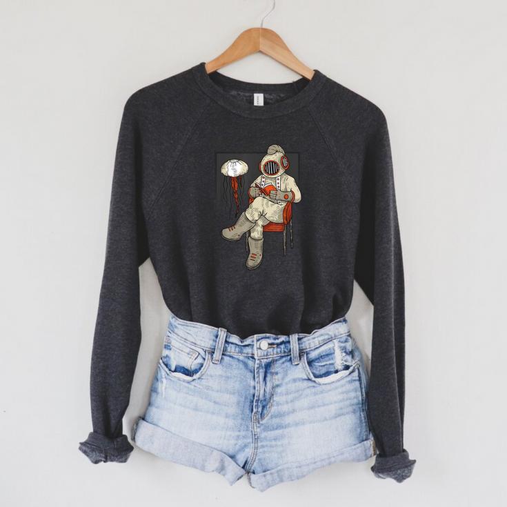 Diving Book Reading Raglan Sleeve Sweatshirt Diving Book Reading Raglan Sleeve Sweatshirt