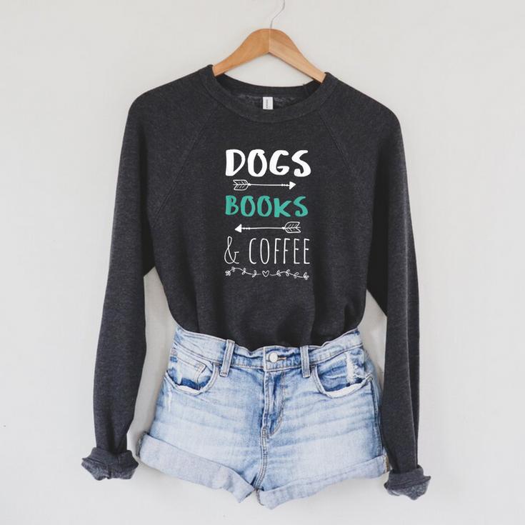 Dogs Books Coffee Tshirt Weekend Shirt Animal Lover Tee Raglan Sleeve Sweatshirt