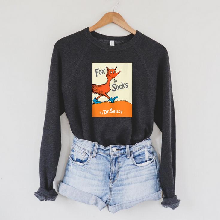 Dr Seuss Fox In Socks Book Cover Raglan Sleeve Sweatshirt