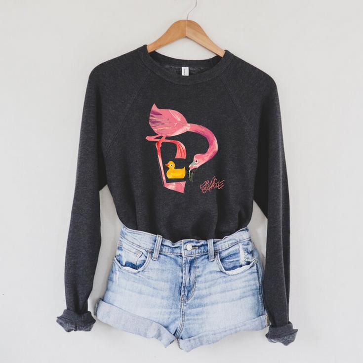 Eric Carle 10 Little Rubber Ducks Flamingo Children's Book Raglan Sleeve Sweatshirt
