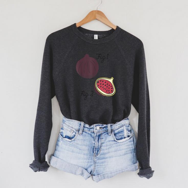 Fig 1 Figs Fruit Scientific Drawing Textbook Graphic Raglan Sleeve Sweatshirt