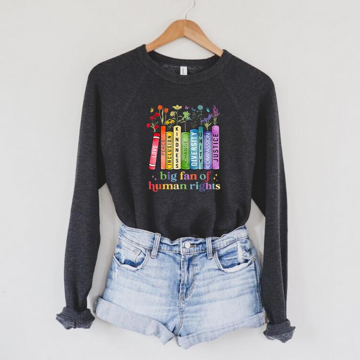 Flower Book Big Fan Of Human Rights Equality Social Justice Raglan Sleeve Sweatshirt Flower Book Big Fan Of Human Rights Equality Social Justice Raglan Sleeve Sweatshirt