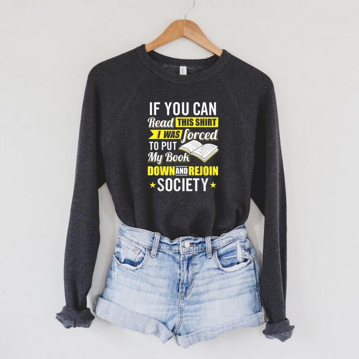 I Was Forced To Put My Book Down Book Lover Reading Small Raglan Sleeve Sweatshirt