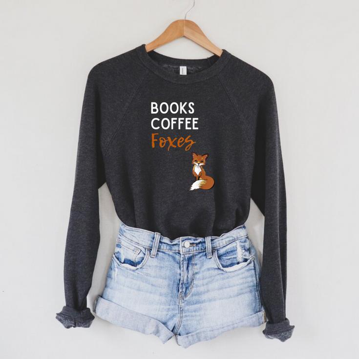 Fox Books Coffee Foxes Women Fox Graphic Cute Fox Lovers Raglan Sleeve Sweatshirt Fox Books Coffee Foxes Women Fox Graphic Cute Fox Lovers Raglan Sleeve Sweatshirt