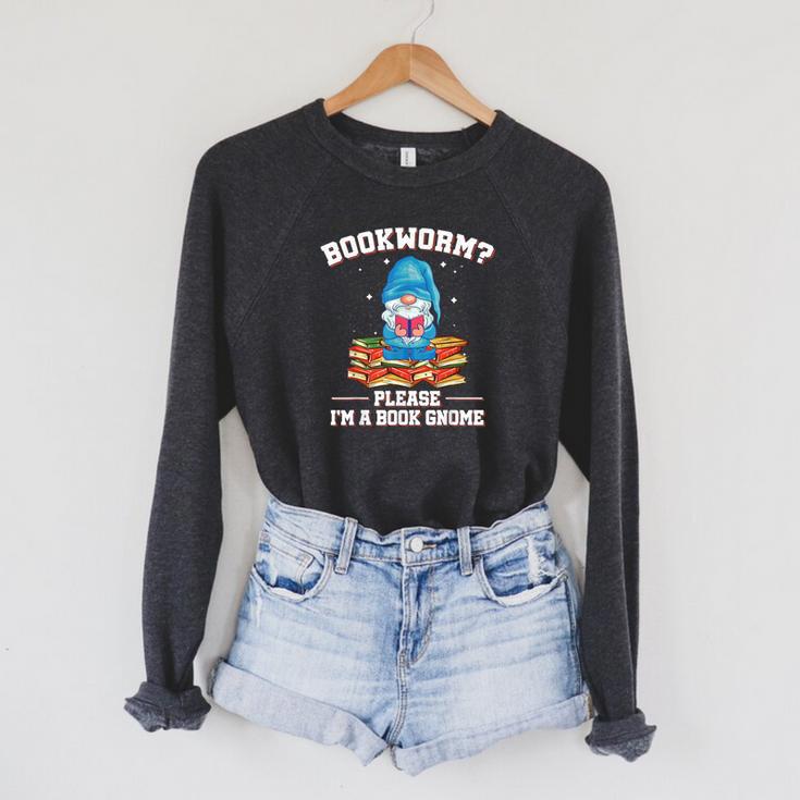 Garden Gnomes Bookworm Please Im A Book Gnome Book Lover Raglan Sleeve Sweatshirt