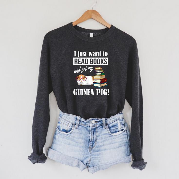 Girls & Boys Read Books And Pet My Guinea Pig Lover Raglan Sleeve Sweatshirt