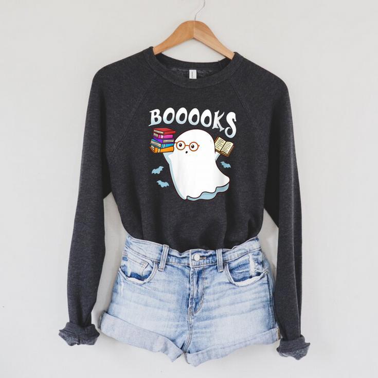 Halloween Books Librarian English Teacher Reader Reading Raglan Sleeve Sweatshirt