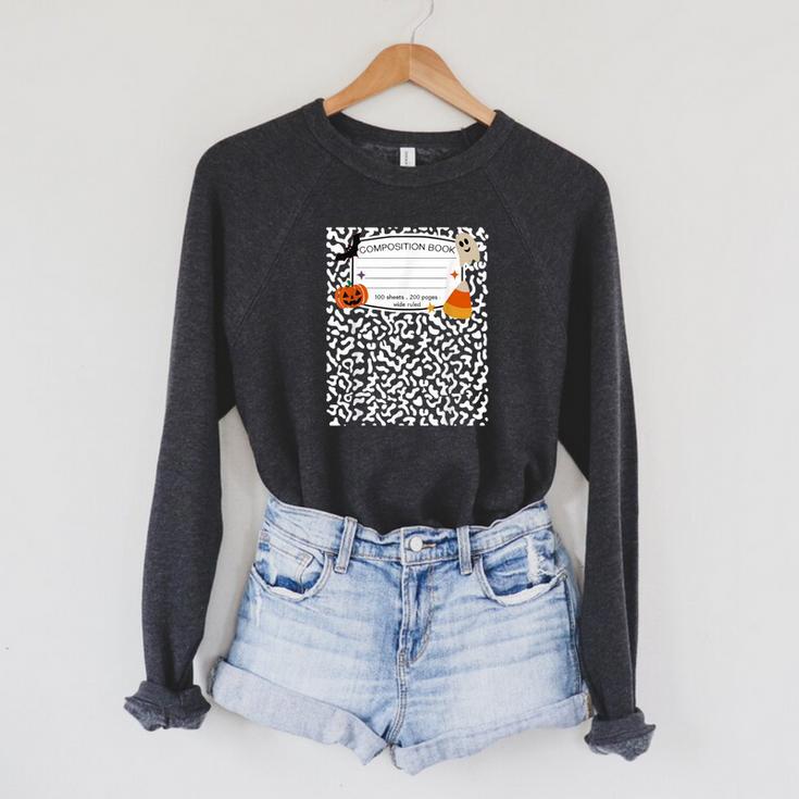Halloween Teacher Composition Book Notebook Matching Group Raglan Sleeve Sweatshirt